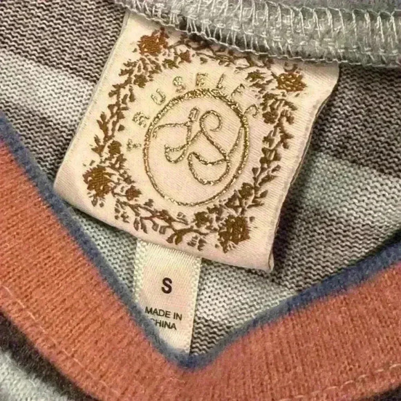 Truself Women's Striped Long Sleeve Crew Neck Top Size S Multicolor - Picture 4 of 4